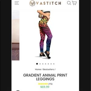 Vastitch Gradient Animal Print Leggings, Size M